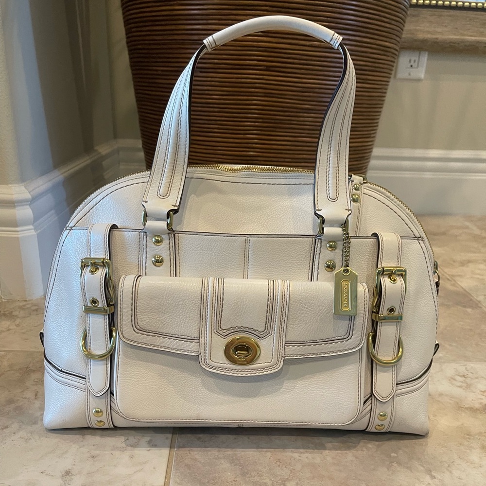 Large white Coach bag